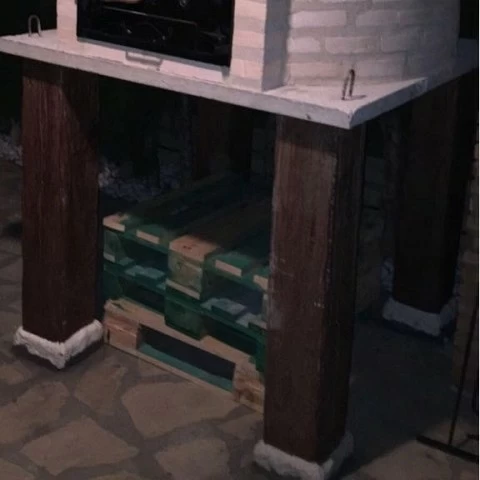 Concrete imitation Wood base for Oven - 441