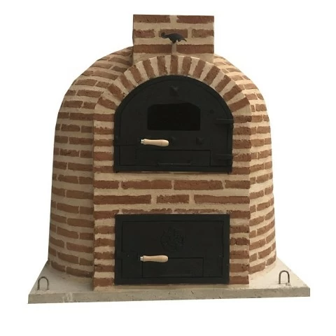 Horno de le�a con hornilla redonda ladrillo exterior  - 1488