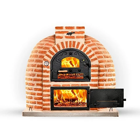 Horno de le�a con hornilla redonda ladrillo exterior  - 1963