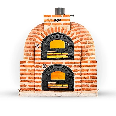 Horno de le�a envolvente hornilla cuadrada acabado ladrillo intemperie  - 1829