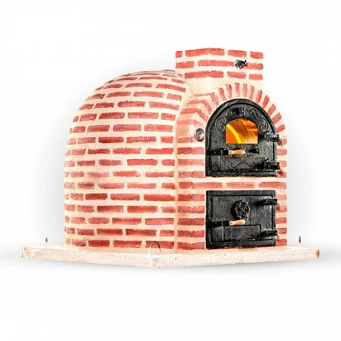 Horno de leña hornilla SUPERIOR redonda ladrillo rojo Horno de leña hornilla SUPERIOR redonda ladrillo rojo