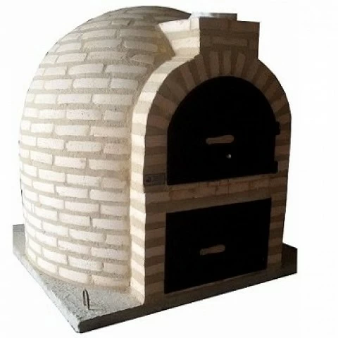 Oven with round-shaped burner and finished in brick - 134