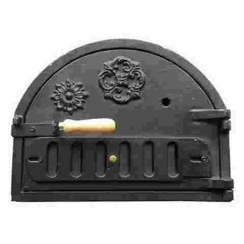 Oven with round-shaped burner and finished in brick - 136