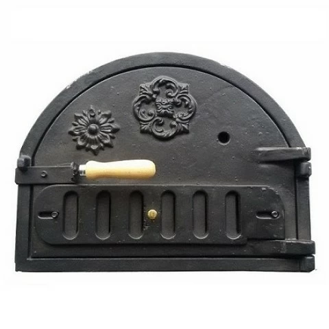 Oven with round-shaped burner and finished in brick - 136