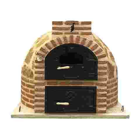 Oven with round-shaped burner finished in stone - 1343