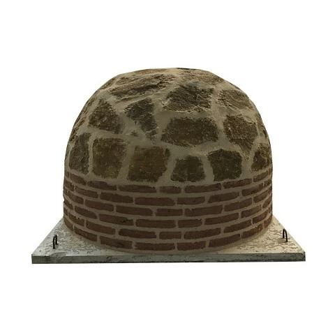 Oven with round-shaped burner finished in stone - 1345