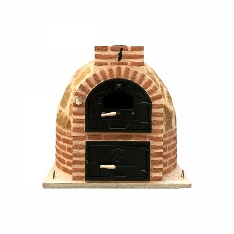 Oven with round-shaped burner finished in stone - 1425