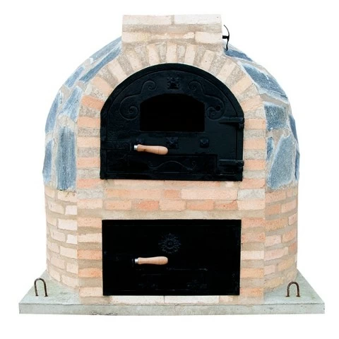 Oven with round-shaped burner finished in stone - 395
