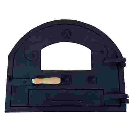 Oven with round-shaped burner finished in stone - 396