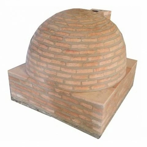 Oven with square-shaped burner and finished in brick  - 139