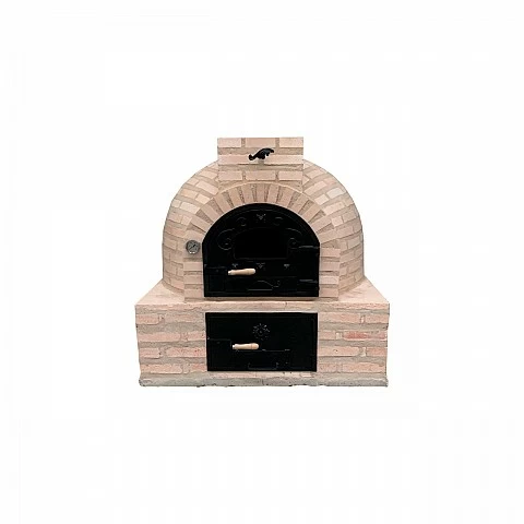 Oven with square-shaped burner and finished in brick  - 1432