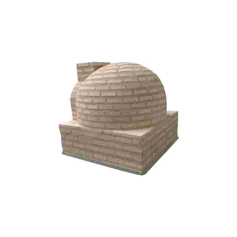Oven with square-shaped burner and finished in brick  - 1434