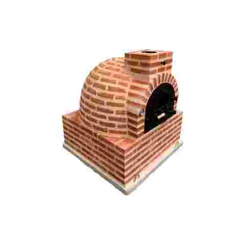 Oven with square-shaped burner and finished in brick  - 1435