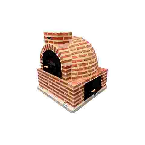 Oven with square-shaped burner and finished in brick  - 1436