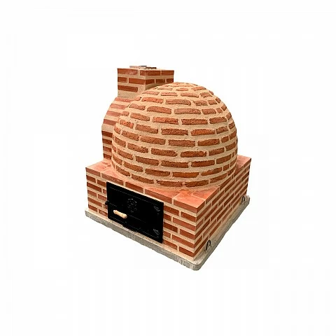 Oven with square-shaped burner and finished in brick  - 1437