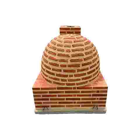 Oven with square-shaped burner and finished in brick  - 1438