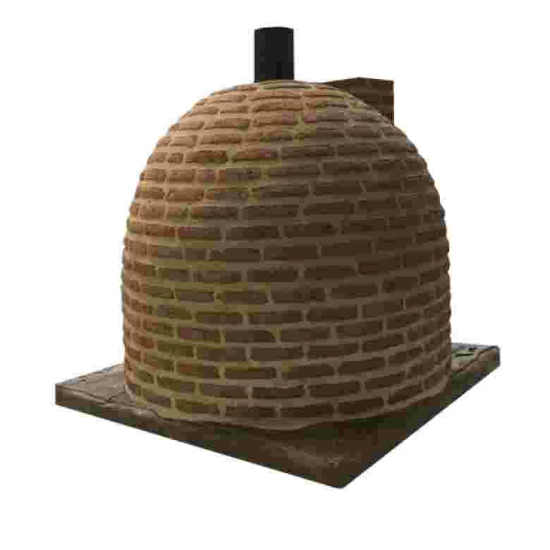Wood-fired oven with a brick finish for outdoor use.  - 1493