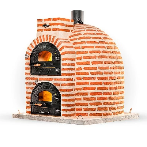 Wood-fired oven with a brick finish for outdoor use.  - 1960