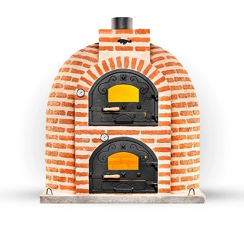 Wood-fired oven with a brick finish for outdoor use.  - 1961