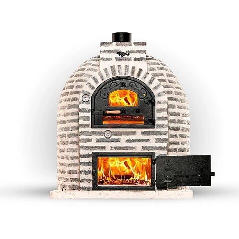Wood-fired oven with a brick finish for outdoor use.  - 2178