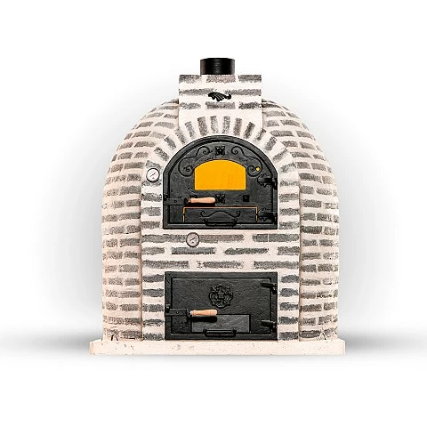 Wood-fired oven with a brick finish for outdoor use.  - 2179