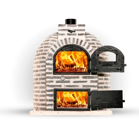 Wood-fired oven with a brick finish for outdoor use.  - 2182