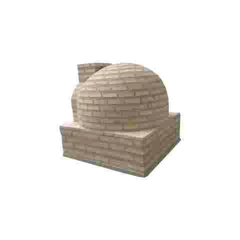Wood-fired oven with a square burner in brick finish - 1501