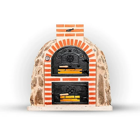 Wood-fired oven with round 