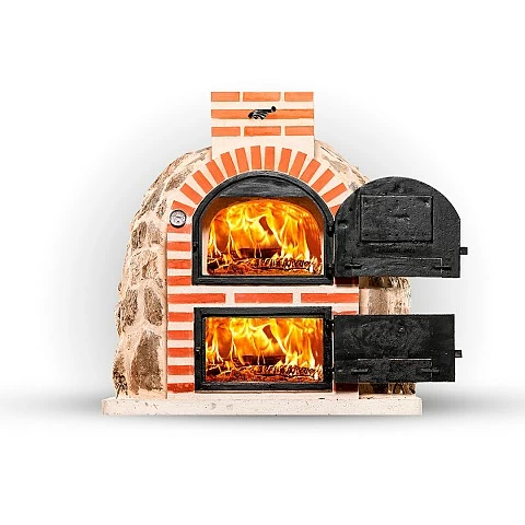 Wood-fired oven with round 