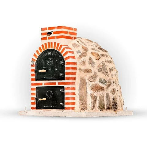Wood-fired oven with round 