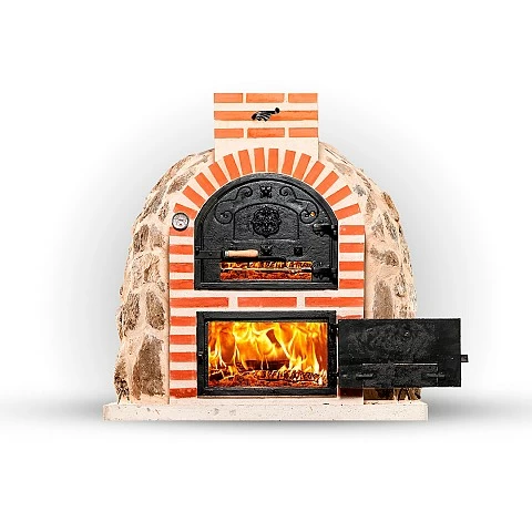 Wood-fired oven with round 