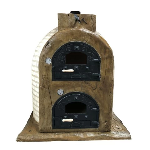 Wooden brick finish "Rosa" wrap-around oven