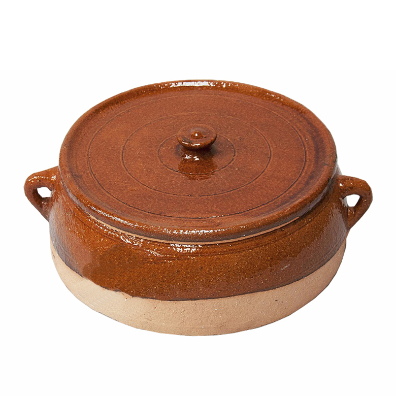 Cazuela de barro para cocinar con tapa 30 cm. - Artesanum